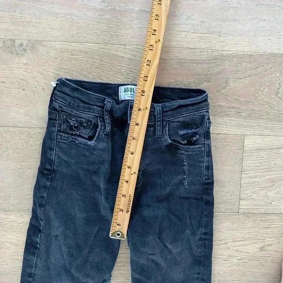 agolde distressed jeans black size 24 - Picture 3 of 8